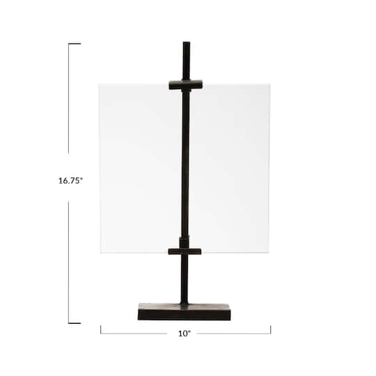 Hello Honey® Black Adjustable Metal Stand & Glass 10" x 16.75" Floating Photo Frame